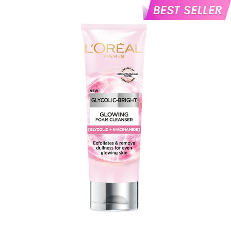 Buy L'Oreal Paris Innovation Glycolic- Bright Glowing Daily Cleanser Foam, 100 ml | Glycolic acid, Exfoliates and Removes Dullness for even glowing skin-Purplle
