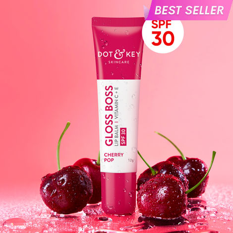 Buy Dot & Key Cherry Pop SPF 30 Lip Balm for Smooth Soft Lips, Shea Butter with Vitamin C+E, Tinted Lip Balm For Glossy, Buttery Soft Lips With Vitamin C For Dark Lips For Women, 12g-Purplle