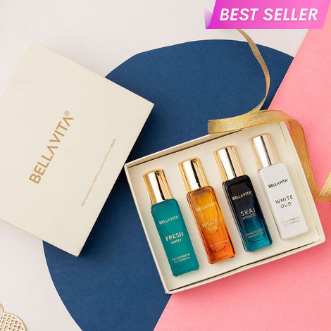 Buy Bella Vita Luxury Long Lasting Unisex Perfume Gift Set | 4 x 20 ml Perfume for Men & Women | Woody, Aquatic, Sweet, Premium Fragrance Scent | SKAI, FRESH, WHITEOUD, HONEY OUD-Purplle