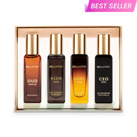 Buy Bella Vita Luxury Long Lasting Men Perfume Gift Set (80 ml) | bella vita perfume gift set for men | 4 x 20 ml | Woody Citrusy Oud Premium Fragrance Scent | KLUB OUD CEO G.O.A.T-Purplle