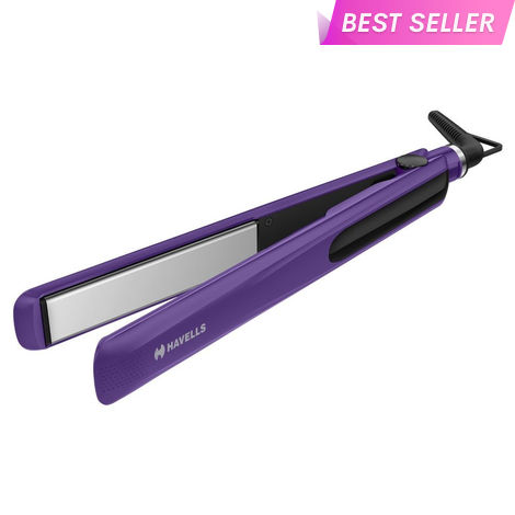 Buy Havells HS4101 Ceramic Plates Fast Heat up Hair Straightener, Straightens & Curls, Suitable for all Hair Types (Purple) - 1 Pc-Purplle