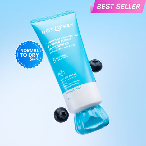 Buy Dot & Key Ceramides & Hyaluronic Skin Barrier Repair + Face Cream with Probiotics & Rice Water | Fragrance Free Face Moisturizer for Dry & Sensitive Skin, 100g-Purplle