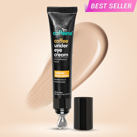 Buy mCaffeine Coffee Under Eye Cream with Eye Roller | Reduces Dark Circles | With Vitamin E and White Water Lily | 15 ml-Purplle