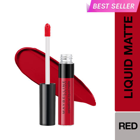 Buy Maybelline New York Lipstick, Matte Finish, Non-Sticky and Non-Drying, Sensational Liquid Matte, 03 Flush It Red, 7ml-Purplle