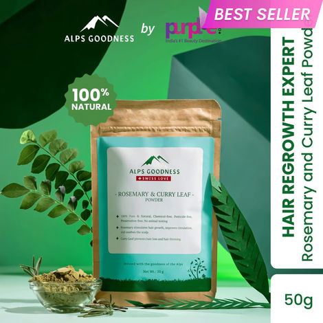 Buy Alps Goodness Rosemary & Curry Leaf Powder (50 gm) | 100% Natural Powder | No Preservatives, No Pesticides | Herbal Hair Mask for Stronger Hair-Purplle
