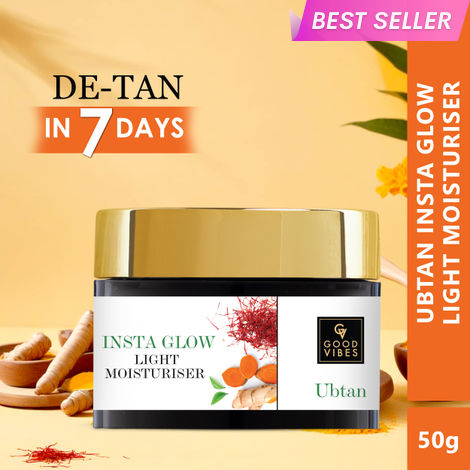 Buy Good Vibes Insta Glow Light Moisturiser - Ubtan | Oil free, Tan free, Depigmentation (50 gm)-Purplle