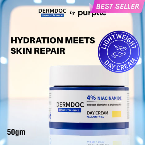 Buy DERMDOC 4% Niacinamide Day Cream (50g) | Ultra Lightweight Gel-Based Texture | Oily Skin Friendly | Glow Boosting & Skin Brightening | Face Cream-Purplle