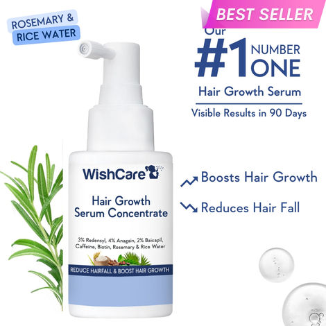 Buy WishCare Hair Growth Serum Concentrate -3%Resdensyl, 4%Anagain, 2%Baicapil, Rosemary, Caffeine, Biotin,Plant Keratin & Rice Water 30 ml-Purplle