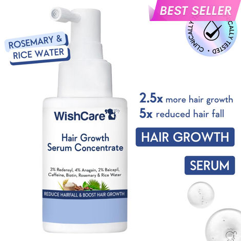 Buy WishCare Hair Growth Serum Concentrate -3%Resdensyl, 4%Anagain, 2%Baicapil, Rosemary, Caffeine, Biotin,Plant Keratin & Rice Water 30 ml-Purplle