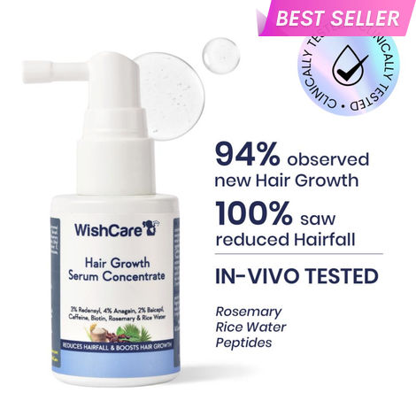 Buy WishCare Hair Growth Serum Concentrate - In-Vivo Tested - 3%Resdensyl 4%Anagain 2%Baicapil Rosemary Caffeine BiotinPlant Keratin & Rice Water 30 ml-Purplle