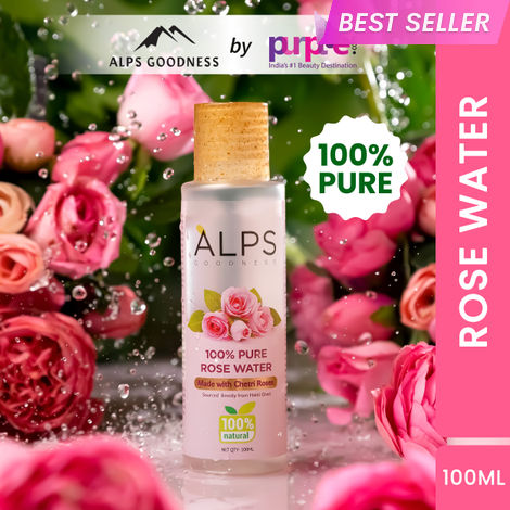 Buy Alps Goodness 100 % Pure Rose Water (100ml) | Rose water for face | Made from Chaitri Rose | Gulab Jal | Natural skin toner | Premium Rose Water-Purplle