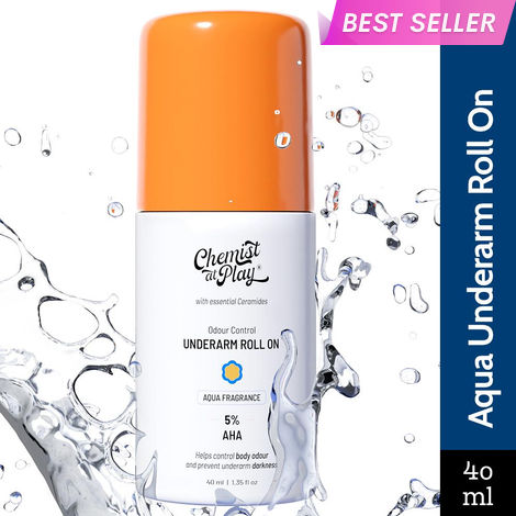 Buy Chemist at Play UnderArm Roll On - Whitens & Brightens Skin, Prevents Odour, Aqua Fragrance Deodorant Roll-on - For Men & Women (40 ml)-Purplle