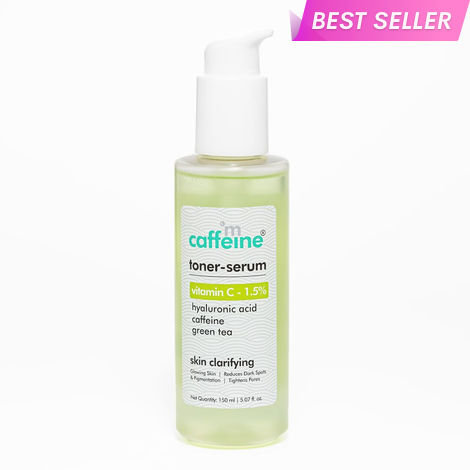 Buy mCaffeine 1.5% Vitamin C Toner-Serum with Green Tea for Glowing Skin | Reduces Dark Spots & Pigmentation, Tightens Pores | All Skin types - 150 ml-Purplle