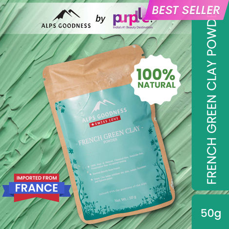 Buy Alps Goodness French Green Clay Powder (50 gm)| 100% Natural Powder | Clay Mask for pores tightening | Clay Mask for face | Detoxifying Clay Mask-Purplle