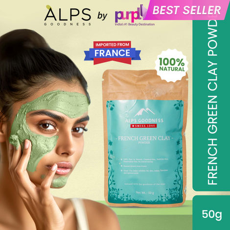Buy Alps Goodness French Green Clay Powder (50 gm)| 100% Natural Powder | Clay Mask for pores tightening | Clay Mask for face | Detoxifying Clay Mask-Purplle