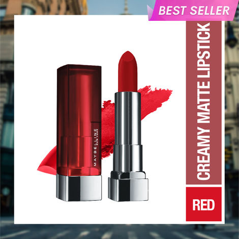 Buy Maybelline New York Color Sensational Creamy Matte Lipstick - Siren In Scarlet 690 (3.9 gm)-Purplle