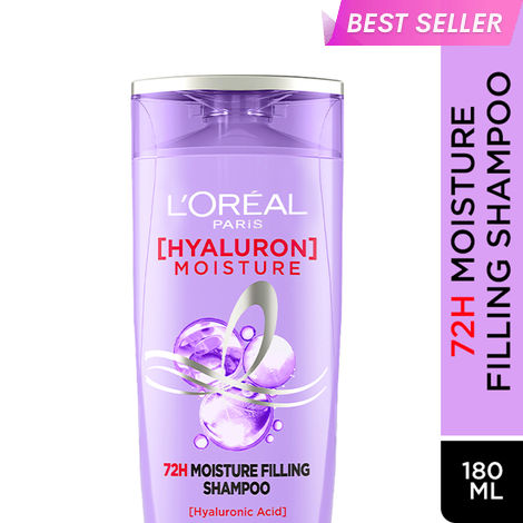 Buy L'Oreal Paris Hyaluron Moisture 72H Moisture Filling Shampoo | With Hyaluronic Acid | For Dry & Dehydrated Hair | Adds Shine & Bounce 180ml-Purplle