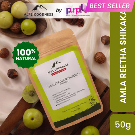 Buy Alps Goodness Amla Reetha & Shikakai(50 gm) | 100% Natural Powder | No Chemicals, No Preservatives, No Pesticides | Promotes Hair Growth| Hair Mask | Strenghtens Hair | For silky smooth hair-Purplle