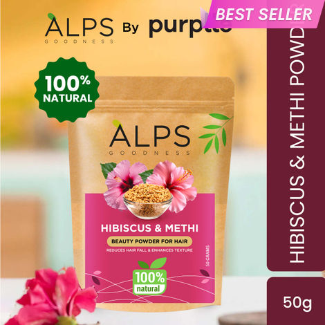 Buy Alps Goodness Hibiscus & Methi Powder (50 gm) | 100% Natural Fenugreek Powder | No Chemicals No Preservatives No Pesticides | Herbal Hair Mask For Hair Growth-Purplle