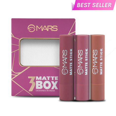 Buy MARS Matte Box Set of 3 Creamy Matte Lipsticks - 02 Peaches and Nudes | 3.2gx3-Purplle