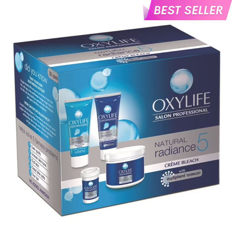 Buy Oxylife Salon Professional Natural Radiance 5 Creme Bleach - 126 gm | With Oxysphere Technology | For Radiant and Even Skin Tone | Enriched With Vitamin E & Glycerine | Fights 5 Skin Problems-Purplle