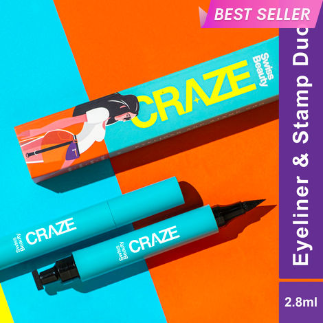 Buy Swiss Beauty Craze Eyeliner and Stamp Duo | Wing eyeliner stamp and Pen | Black|-Purplle