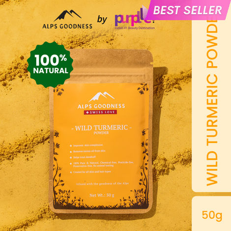Buy Alps Goodness Powder - Wild Turmeric (50 gm) | 100% Natural Kasturi Haldi Powder | No Chemicals, No Preservatives, No Pesticides | Face Mask for Even Toned Skin & Glow-Purplle