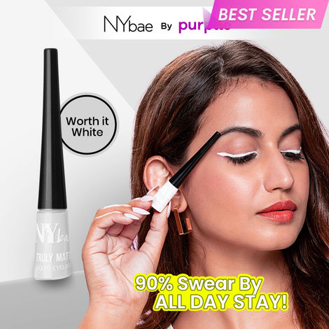 Buy NY Bae Truly Matte Liquid Eyeliner - Worth It White 09 (4.5 ml) | Colored Eyeliner | Waterproof | Long Lasting | Smudgeproof | Quick Dry | Eye Makeup-Purplle