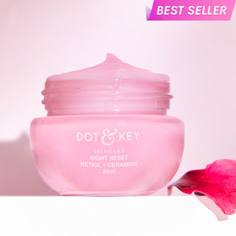Buy Dot & Key Night Retinol + Ceramide Night Repair Cream | Hibiscus & pomegranate Oil | Reduces Fine Lines & Wrinkles Lift Face Moisturizer With Hyaluronic Acid & Ceramides | 25ml-Purplle