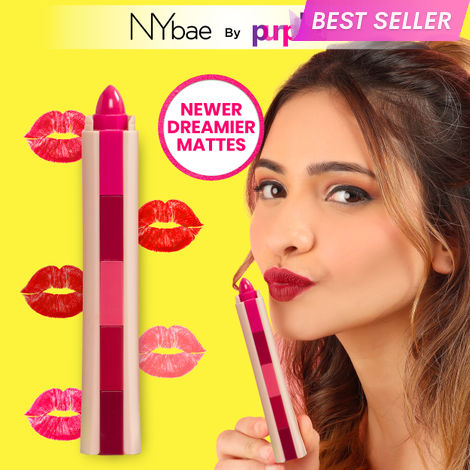 Buy NY Bae 5 in 1 Lipstick | Lip Crayon | Pink and Red Shades | Moisturising | Lip and Cheek Tint | Eyeshadow | Lipstick | Bronzer | Travel Kit | Multi-stick | Happy Hues 01 (6.5g)-Purplle