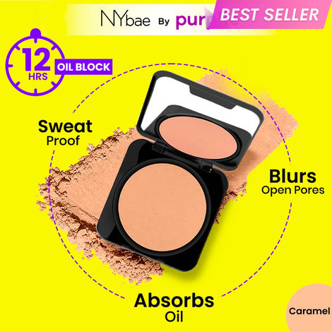 Buy NY Bae Runway Radiance Compact Powder - Caramel 05 (9 gm) | Deep Skin Tone | Mattifies Skin | Blurs Pores | Oil-Control | Long-wear Creaseless Makeup | Loose Powder-Purplle