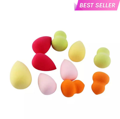 Buy AY Makeup Mini Sponge Puff (Color and Shape May Vary) - Pack of 6-Purplle