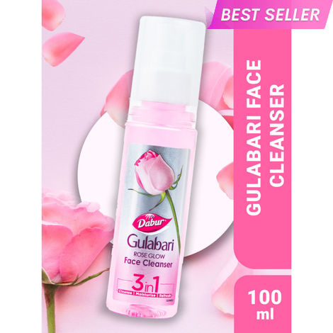 Buy Dabur Gulabari Rose Glow Face Cleanser - 100ml | For All Skin Types | 3 in 1 Cleanser | Cleaner, Balanced & Hydrated Skin-Purplle