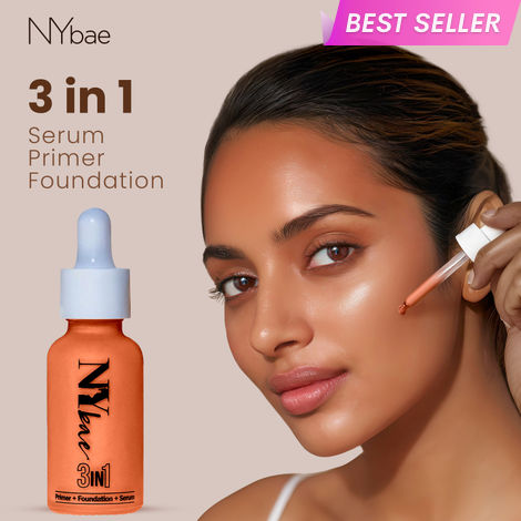 Buy NY Bae 3 IN 1 Serum Foundation - Warm Mocha 07 (30 ml) | Infused with Primer | Moisturising I Glowing Korean Skin I Celeb Glow | Dewy Makeup | Evens Skin Tone | Ultra Glow-Purplle