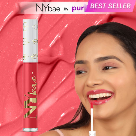 Buy NY Bae Gloss Getter Lip Gloss | Lip & Cheek Tint | Lightweight Glossy Lipstick | Pink Lip Balm | Non-Sticky | Berry Rare 01 (2.8 ml)-Purplle