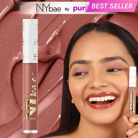 Buy NY Bae Gloss Getter Lip Gloss | Lip & Cheek Tint | Lightweight Glossy Lipstick | Brown Lip Balm | Non-Sticky | Brown Dates 04 (2.8 ml)-Purplle
