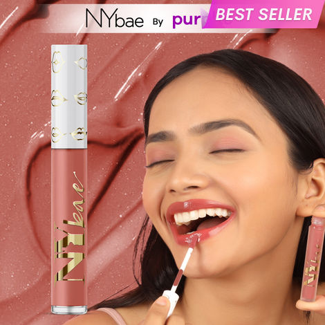 Buy NY Bae Gloss Getter Lip Gloss | Lip & Cheek Tint | Lightweight Glossy Lipstick | Brown Lip Balm | Non-Sticky | Caramel Cashew 07 (2.8 ml)-Purplle