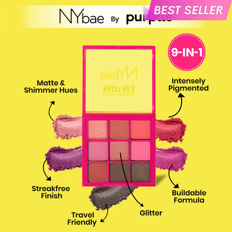 Buy NY Bae Eye Love Eyeshadow Palette - Peppy Pinks 04 (9 gm) | 9 In 1 Palette | Pink | Matte & Shimmer | Rich Colour | Long Wear | Super Blendable-Purplle