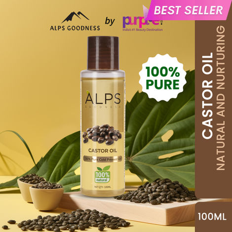 Buy Alps Goodness 100% Pure Cold Pressed Castor Oil (100 ml) | For Hair & Skin | 100% Natural Arandee oil| No Parabens, No Sulphates, No Mineral Oil-Purplle