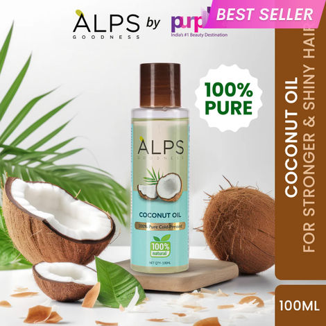Buy Alps Goodness 100% Natural Cold Pressed Coconut Oil (100 ml) | 100% Pure & Organic | No Parabens, No Sulphates, No Mineral Oil | For Skin & Hair-Purplle