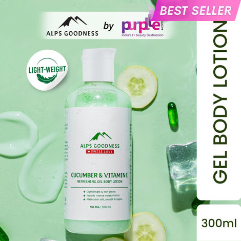 Buy Alps Goodness Cucumber & Vitamin E Refreshing Gel Body Lotion (300ml) |Best Body Lotion for Summer | Lightweight | Sulphates Free, Paraben Free & Cruelty Free | Vegan-Purplle