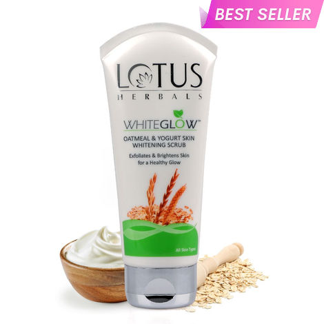 Buy Lotus Herbals Whiteglow Oatmeal & Yogurt Skin Whitening Scrub, 100g-Purplle