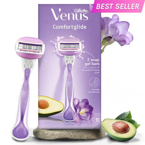 Buy Gillette Venus Comfortglide Hair Removal Razor for Women with Avocado Oils & Body Butter, Freesia Scent, 1 Pc-Purplle