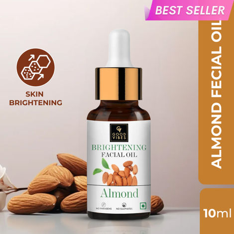Buy Good Vibes Brightening Facial Oil - Almond (10 ml)-Purplle