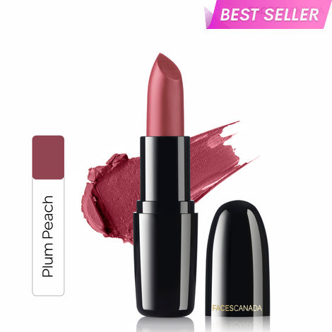 Buy Faces Canada Weightless Creme Lipstick |Jojoba & Almond Oil | Highly pigmented | Smooth One Stroke Color | Keeps Lips Moisturized | Plum Peach 4g-Purplle