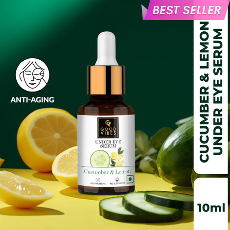 Buy Good Vibes Cucumber & Lemon Under Eye Serum | Anti-Ageing, Rejuvenating, Brightening | No Sulphates, No Parabens, No Animal Testing (10 ml)-Purplle
