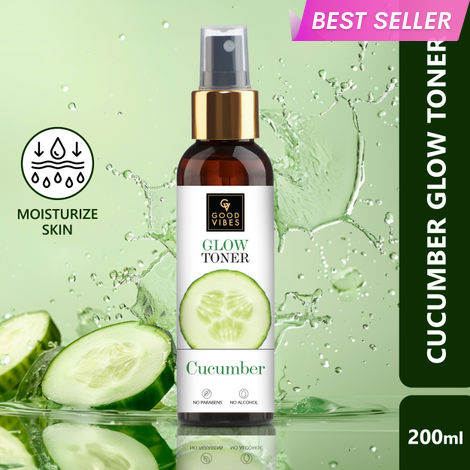 Buy Good Vibes Cucumber Glow Toner | Hydrating, Minimizes Pores | With Liquorice | No Parabens, No Alcohol, No Sulphates, No Animal Testing (200 ml)-Purplle