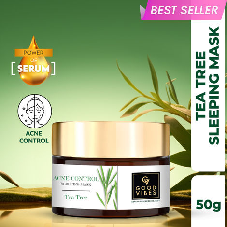 Buy Good Vibes Acne Control Tea Tree Sleeping Mask with Power of Serum - 50 g-Purplle