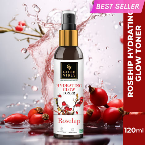 Buy Good Vibes Hydrating Glow Toner Rosehip with Power of Serum | No Parabens, No Animal Testing, Vegan, No Mineral Oil, No Sulphates (120 ml)-Purplle