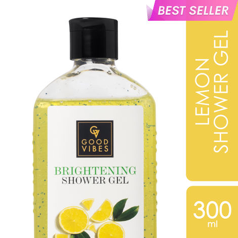 Buy Good Vibes Lemon Brightening Shower Gel |(Body Wash) Lightening, Refreshing, Hydrating, Certified Fragrance (300 ml)-Purplle